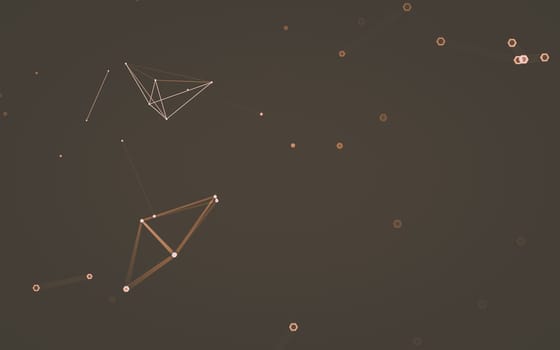 Abstract polygonal space low poly dark background with connecting dots and lines. Connection structure. 3d rendering