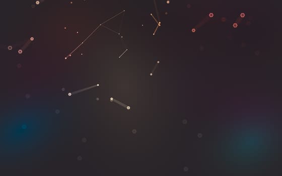 Abstract polygonal space low poly dark background with connecting dots and lines. Connection structure. 3d rendering