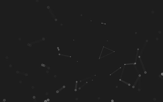 Abstract polygonal space low poly dark background with connecting dots and lines. Connection structure. 3d rendering