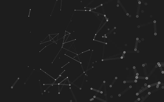 Abstract polygonal space low poly dark background with connecting dots and lines. Connection structure. 3d rendering