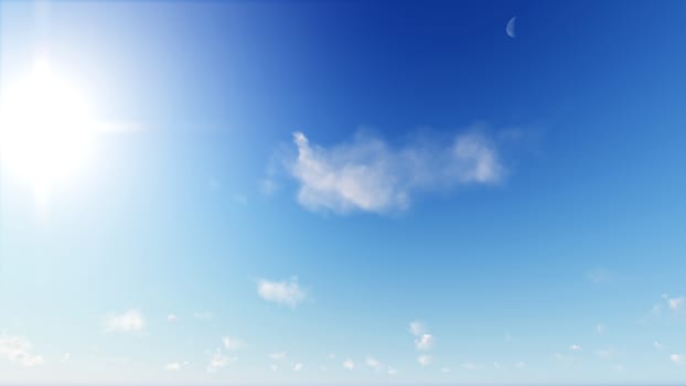 Cloudy blue sky abstract background, blue sky background with tiny clouds, 3d rendering

