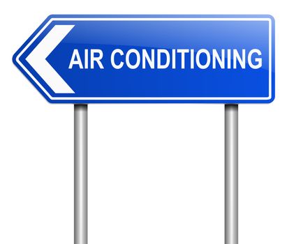 Illustration depicting a sign with an air conditioning concept.