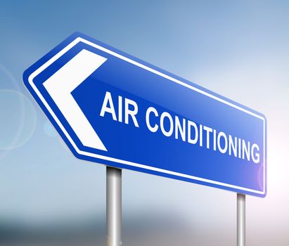 Illustration depicting a sign with an air conditioning concept.