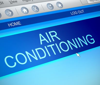Illustration depicting a computer screen capture with an air conditioning concept.