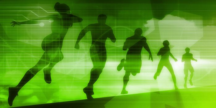 Sports Background Illustration Concept with Running People