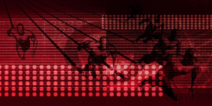 Sports Tech Innovation with Technology Background Theme