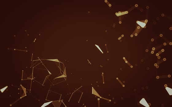 Abstract polygonal space low poly dark background with connecting dots and lines. Connection structure. 3d rendering