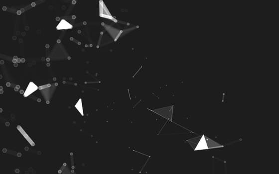 Abstract polygonal space low poly dark background with connecting dots and lines. Connection structure. 3d rendering