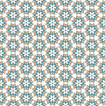 retro star textile pattern blue and brown