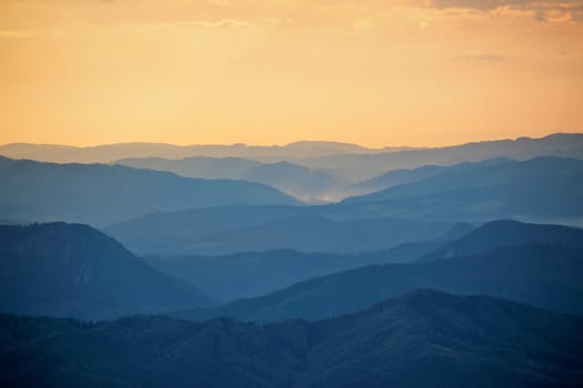 Colorful sunset in Tatra mountains in Slovakia