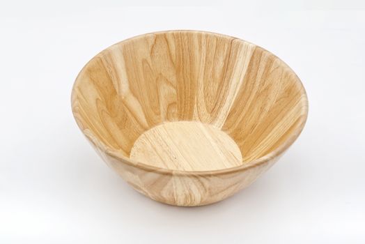 wooden bowl on white background