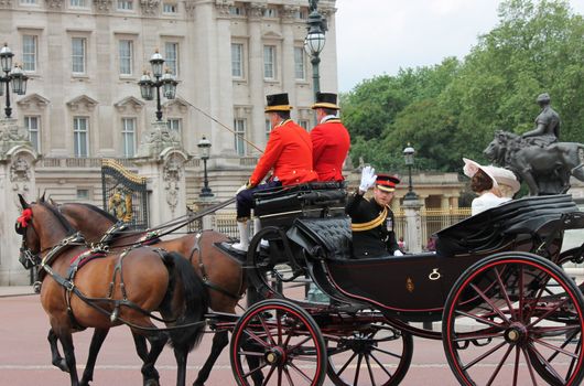 Westminster, London, ENGLAND – June 11, 2016: Prince Harry outside Buckingham Palace during the trooping of the colour for Queen Elizabeth's 90th Birthday.