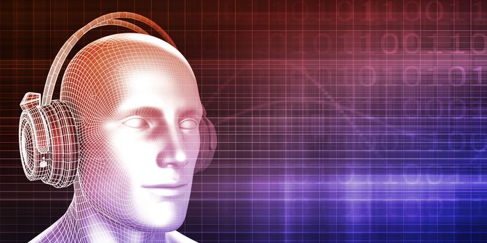 Sound Bites or Bytes with Man on Equalizer Background