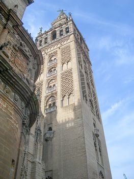 The Giralda, Bell Tower of Sevilla Cathedral, formerly a minaret, Spain