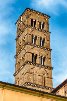 Bell Tower at the Church of Santa Francesca Romana in Roman Forum, Rome, Italy