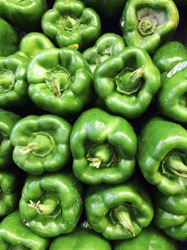 Green fresh Peppers, food.