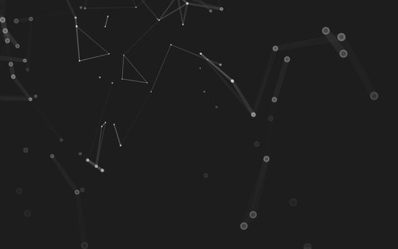 Abstract polygonal space low poly dark background with connecting dots and lines. Connection structure. 3d rendering