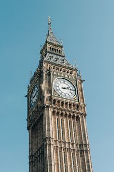 The Clock Tower in London, England, UK. Cross process filter applied.