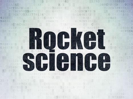 Science concept: Painted black word Rocket Science on Digital Data Paper background
