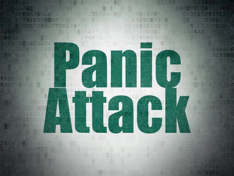 Medicine concept: Painted green word Panic Attack on Digital Data Paper background