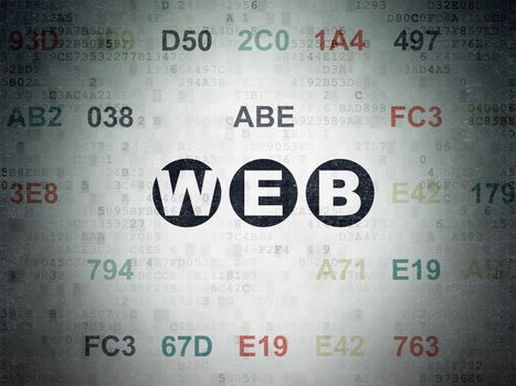 Web development concept: Painted black text Web on Digital Data Paper background with Hexadecimal Code