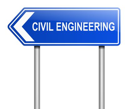 Illustration depicting a sign with a civil engineering concept.