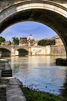 Basilica di San Pietro with bridge in Vatican, Rome, Italy