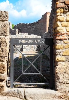 Pompeii, Italy. The ruins of the Roman city of Pompeii. Pompeii, a ruined Roman city near modern Naples in region of Campania, southern Italy.