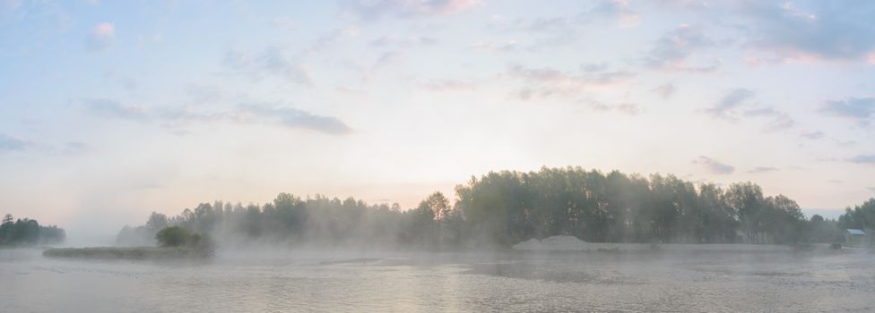 blue lake with cloudy sky, nature series