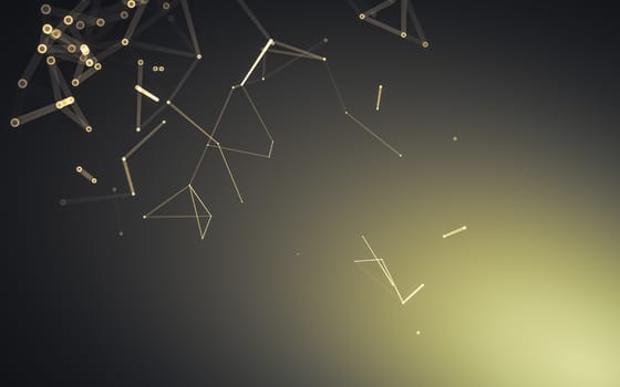 Abstract polygonal space low poly dark background with connecting dots and lines. Connection structure. 3d rendering