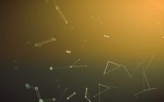 Abstract polygonal space low poly dark background with connecting dots and lines. Connection structure. 3d rendering