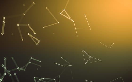 Abstract polygonal space low poly dark background with connecting dots and lines. Connection structure. 3d rendering