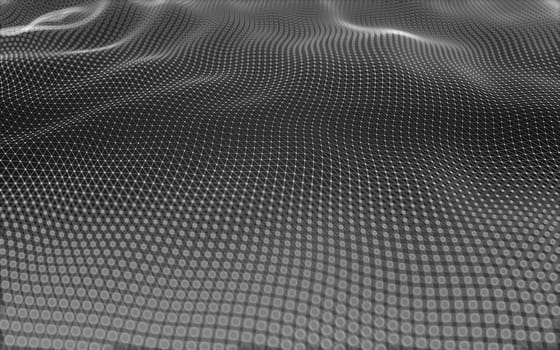 Abstract polygonal space low poly dark background with connecting dots and lines. Connection structure. 3d rendering