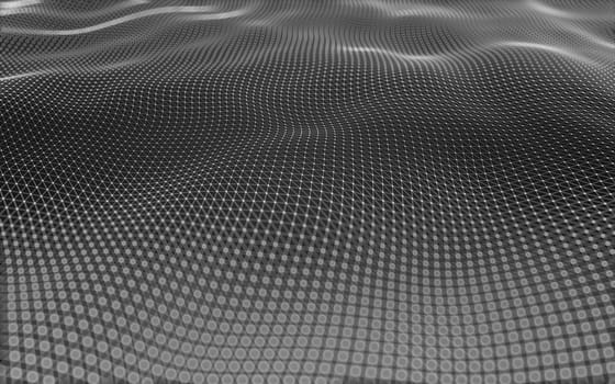 Abstract polygonal space low poly dark background with connecting dots and lines. Connection structure. 3d rendering