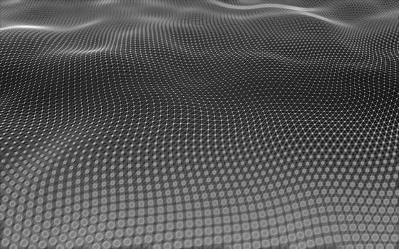 Abstract polygonal space low poly dark background with connecting dots and lines. Connection structure. 3d rendering