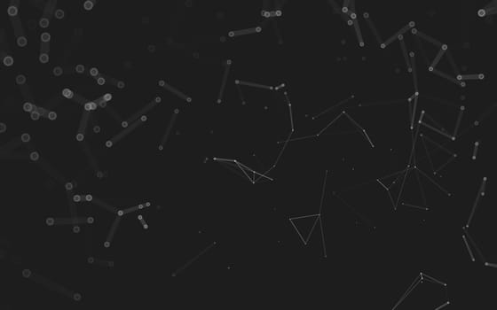 Abstract polygonal space low poly dark background with connecting dots and lines. Connection structure. 3d rendering