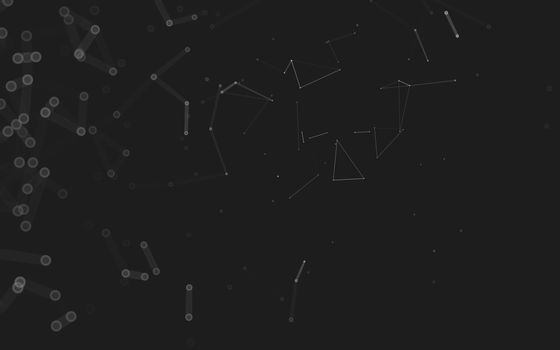 Abstract polygonal space low poly dark background with connecting dots and lines. Connection structure. 3d rendering