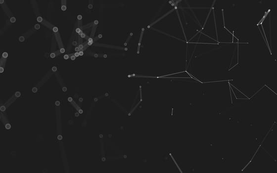 Abstract polygonal space low poly dark background with connecting dots and lines. Connection structure. 3d rendering