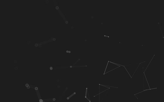 Abstract polygonal space low poly dark background with connecting dots and lines. Connection structure. 3d rendering