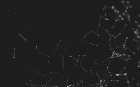 Abstract polygonal space low poly dark background with connecting dots and lines. Connection structure. 3d rendering