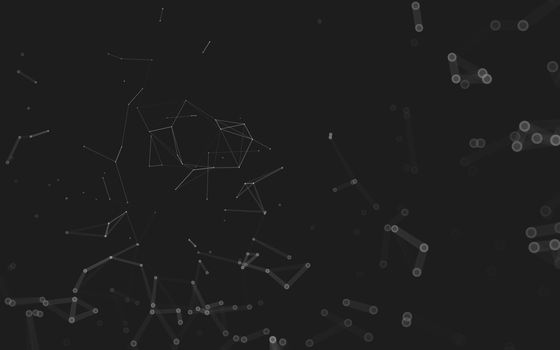 Abstract polygonal space low poly dark background with connecting dots and lines. Connection structure. 3d rendering