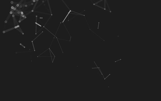 Abstract polygonal space low poly dark background with connecting dots and lines. Connection structure. 3d rendering