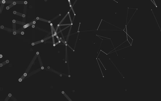 Abstract polygonal space low poly dark background with connecting dots and lines. Connection structure. 3d rendering