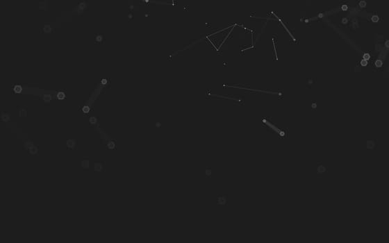 Abstract polygonal space low poly dark background with connecting dots and lines. Connection structure. 3d rendering