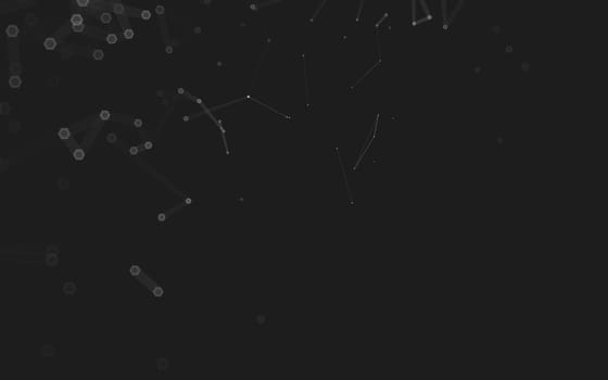 Abstract polygonal space low poly dark background with connecting dots and lines. Connection structure. 3d rendering