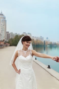 Portrait of a sensual bride in vintage dress