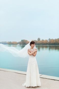 Portrait of a sensual bride in vintage dress