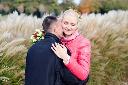 Boy and girl on a walk in the countryside