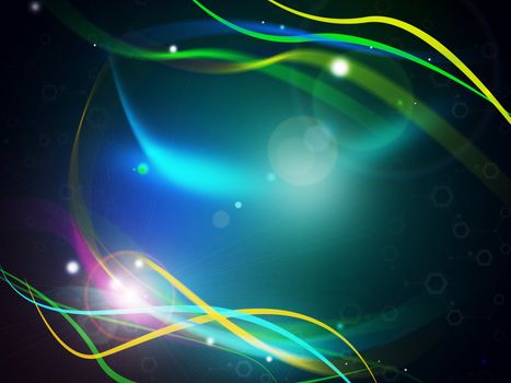 Colorful abstract background with shiny energy waves