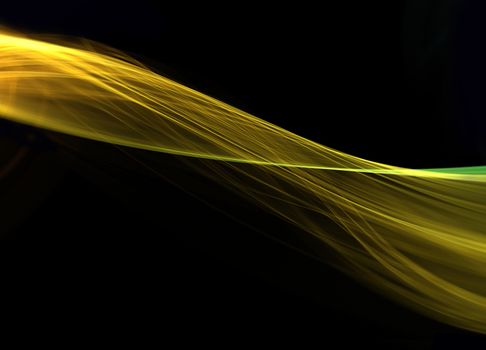 abstract yellow orange smoke flame elegant wave over black background.